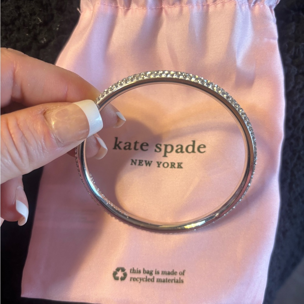 Kate Spade Razzle Dazzle Silver Crystal Bangle Bracelet - Picture 2 of 4